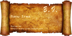 Banu Irma névjegykártya